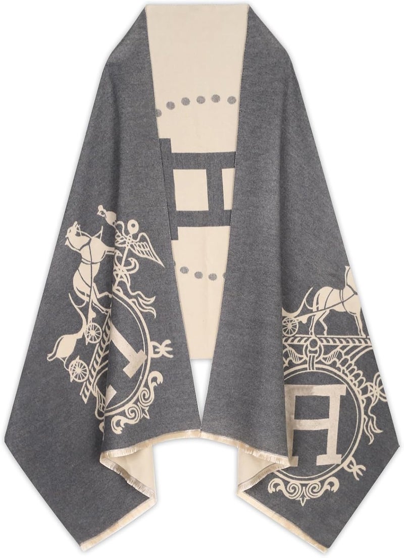 EXTREE Scarfs for Women Pashmina Silky Shawl Wrap for Evening Dressing Blanket Open Front Poncho Cape - Image 1